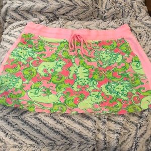 Lily Pulitzer terry cloth pink and green skirt